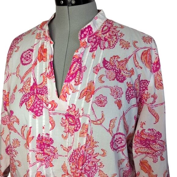 Lands' End lightweight floral print cotton top, size XL - Picture 9 of 9